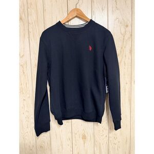 U.S. Polo Assn. Boys Fleece Crew Neck Black Pullover Sweatshirt XXL